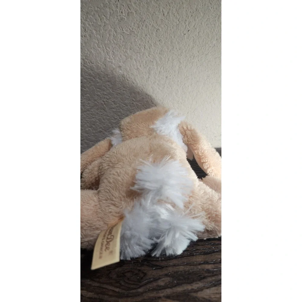 Dan Dee Plush Bunny Rabbit Tan White Stuffed Animal w Bow Soft Toy